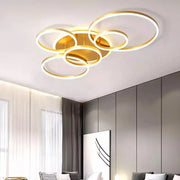 LED chandelier with remote control LYRA 248W, 5 Circles, Cold/Warm/Neutral light, Dimmable, Brushed Gold