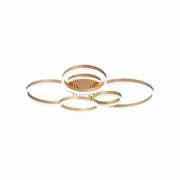 LED chandelier with remote control LYRA 248W, 5 Circles, Cold/Warm/Neutral light, Dimmable, Brushed Gold