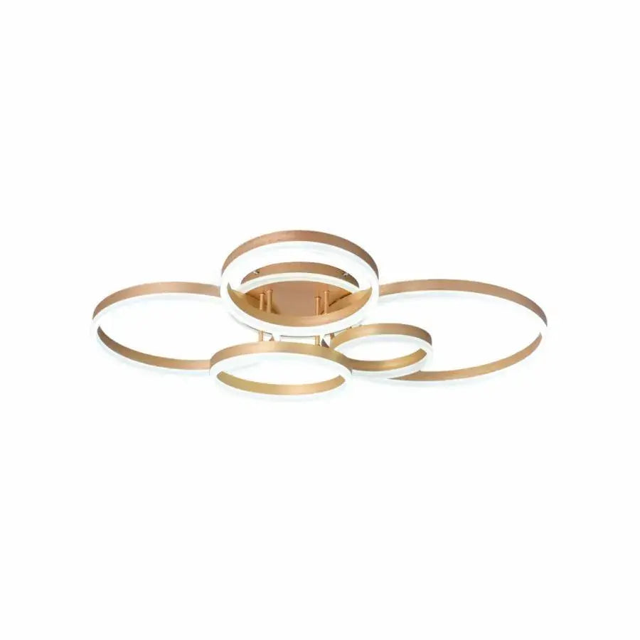 LED chandelier with remote control LYRA 248W, 5 Circles, Cold/Warm/Neutral light, Dimmable, Brushed Gold