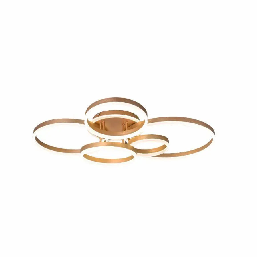 LED chandelier with remote control LYRA 248W, 5 Circles, Cold/Warm/Neutral light, Dimmable, Brushed Gold
