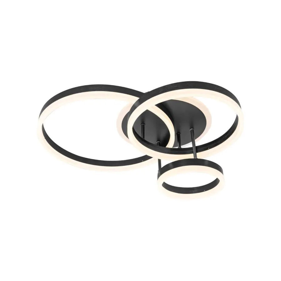 LED chandelier with remote control LYRA 100W, 3 Circles, Cold/Warm/Neutral light, Dimmable, Black
