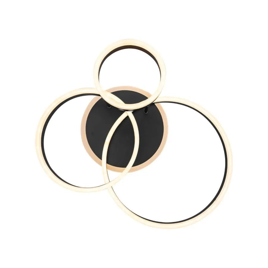 LED chandelier with remote control LYRA 100W, 3 Circles, Cold/Warm/Neutral light, Dimmable, Black