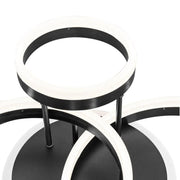 LED chandelier with remote control LYRA 100W, 3 Circles, Cold/Warm/Neutral light, Dimmable, Black