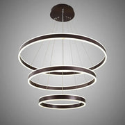Suspended LED chandelier with remote control OLATHE 400W, 3 Circles, Cold/Warm/Neutral light, Dimmable, Brown, Height Adjustable