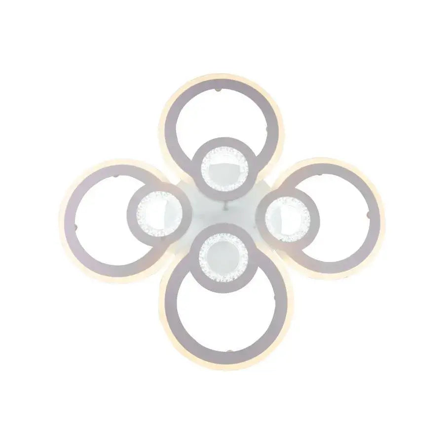 LED chandelier with remote control KADE 72W, 4 Circles, Cold/Warm/Neutral light, Dimmable, White