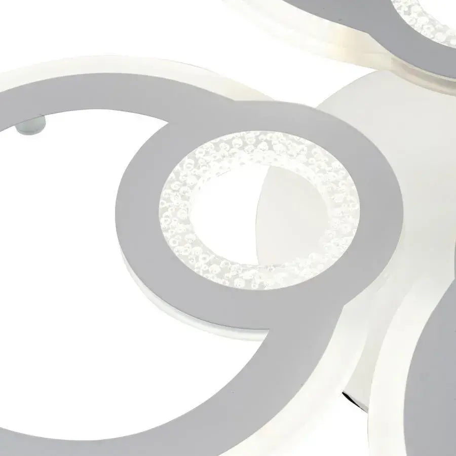 LED chandelier with remote control KADE 72W, 4 Circles, Cold/Warm/Neutral light, Dimmable, White