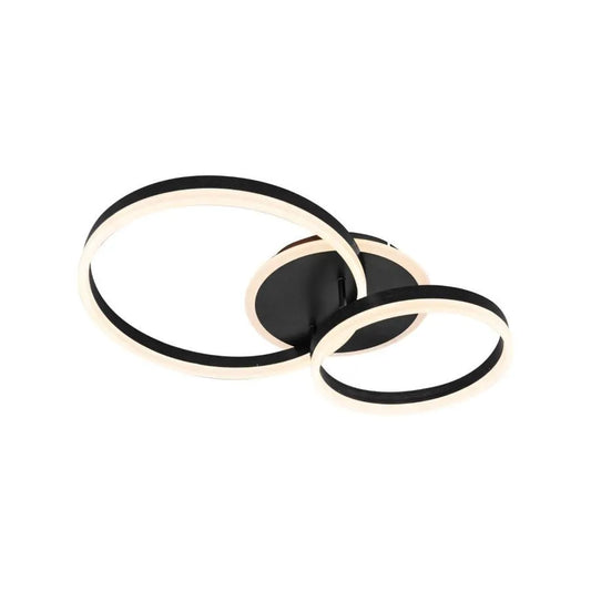 LED chandelier with remote control LYRA 80W, 2 Circles, Cold/Warm/Neutral light, Dimmable, Black