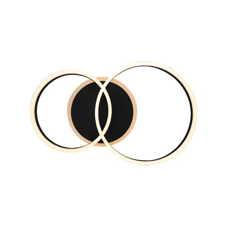 LED chandelier with remote control LYRA 80W, 2 Circles, Cold/Warm/Neutral light, Dimmable, Black