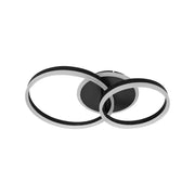LED chandelier with remote control LYRA 80W, 2 Circles, Cold/Warm/Neutral light, Dimmable, Black