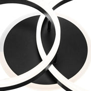 LED chandelier with remote control LYRA 80W, 2 Circles, Cold/Warm/Neutral light, Dimmable, Black