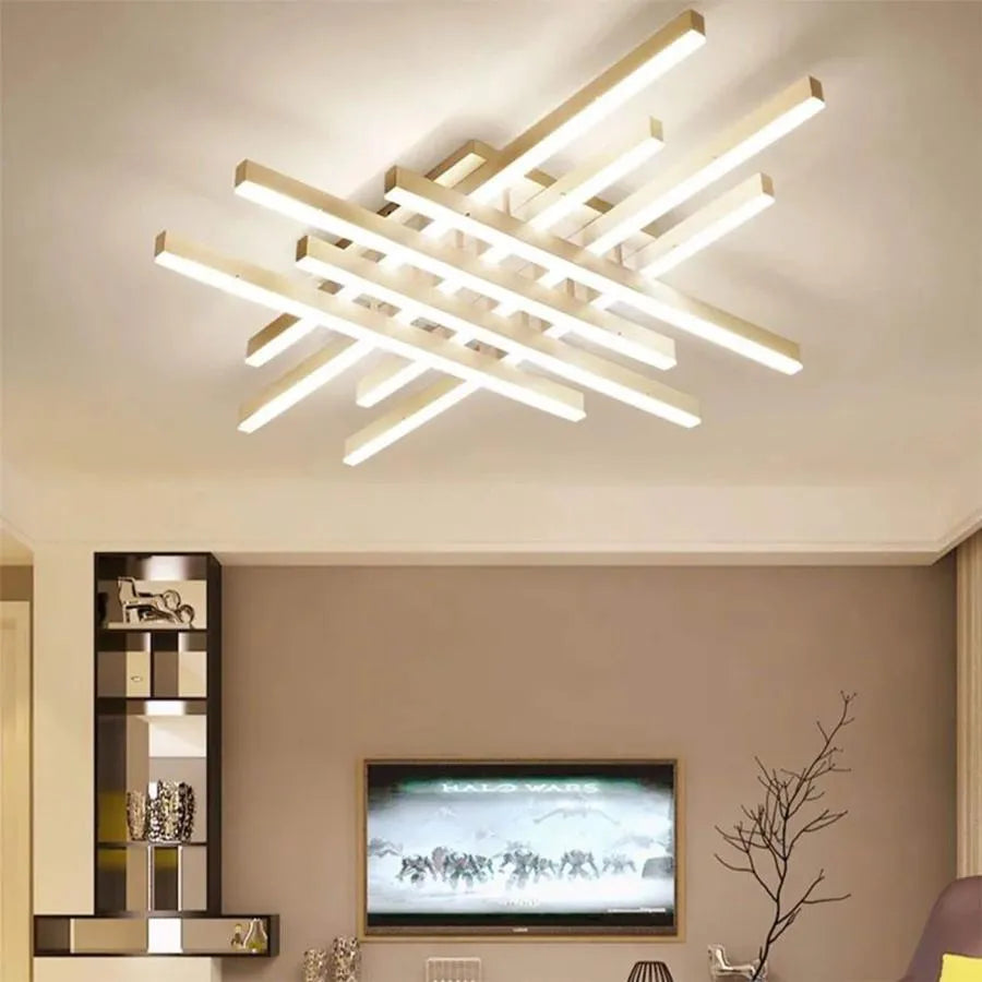 LED chandelier with remote control MORA 160W, 8 Elements, Linear, Cold/Warm/Neutral light, Dimmable, White