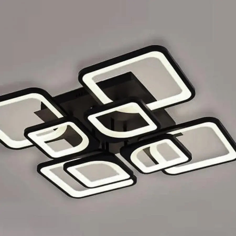 LED chandelier with remote control FELY 192W, 8 Squares, Cold/Warm/Neutral light, Dimmable, White