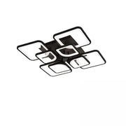 LED chandelier with ZOE remote control, 8 Squares, 130W, Cold/Warm/Neutral Light, Dimmable, Black