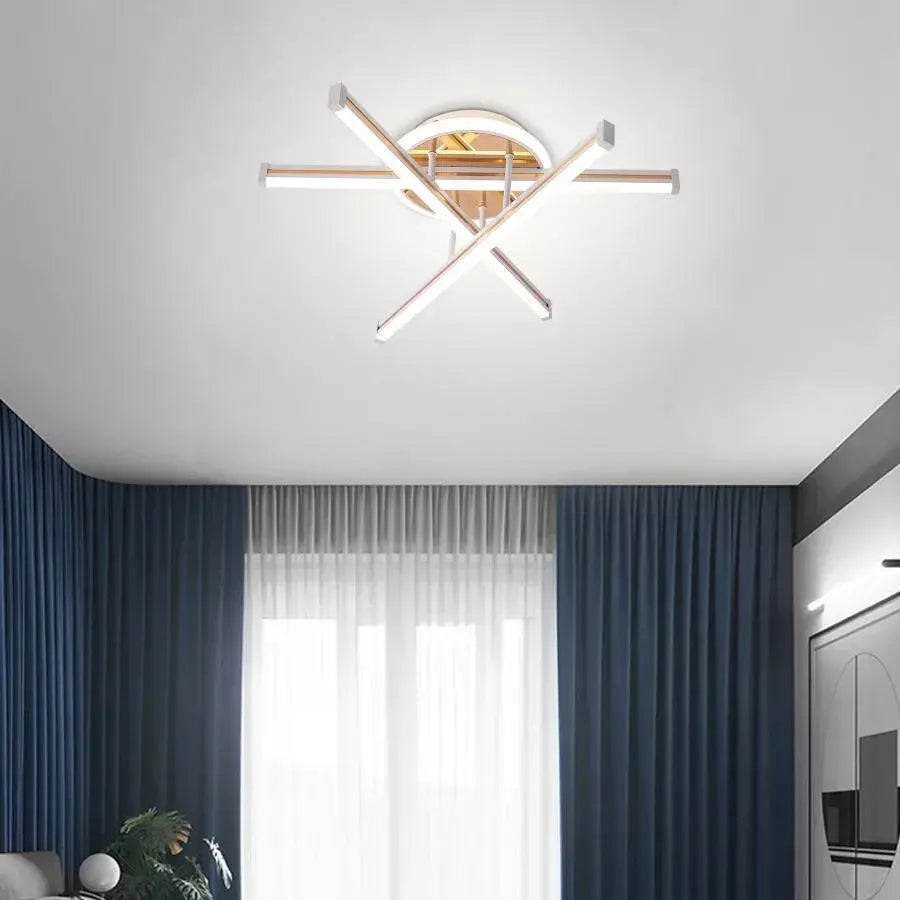 LED chandelier with remote control TAMARA 96W, 3 Elements, Linear, Cold/Warm/Neutral light, Dimmable, White Gold