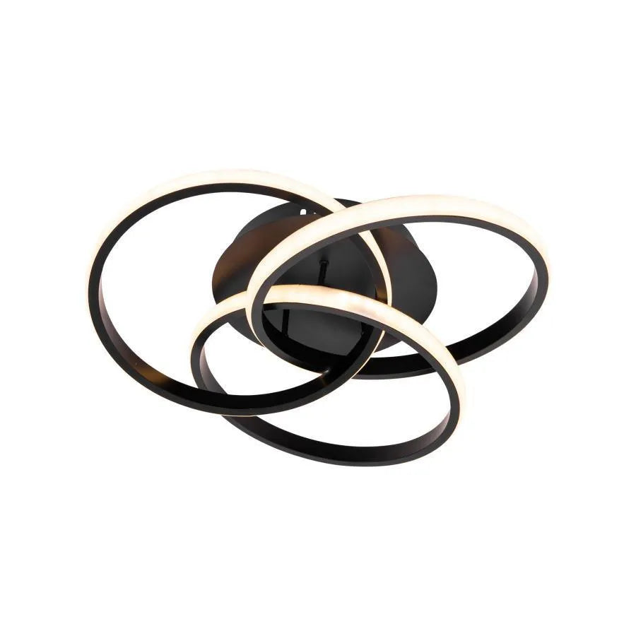LED chandelier with remote control VECTOR VORTEX 96W, 3 Elements, Cold/Warm/Neutral light, Dimmable, Black