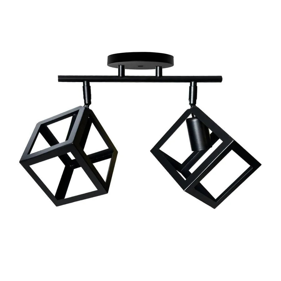 Cube Shape Chandelier, STRUKTUR Duo, 2xE27, Black, Metal