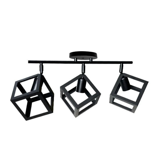 Chandelier FORMA CUB -STRUKTUR Trio, 3xE27, Black, Metal
