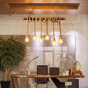 Vintage Rope Chandelier PEDRO, 6 x E27 Dark Wood