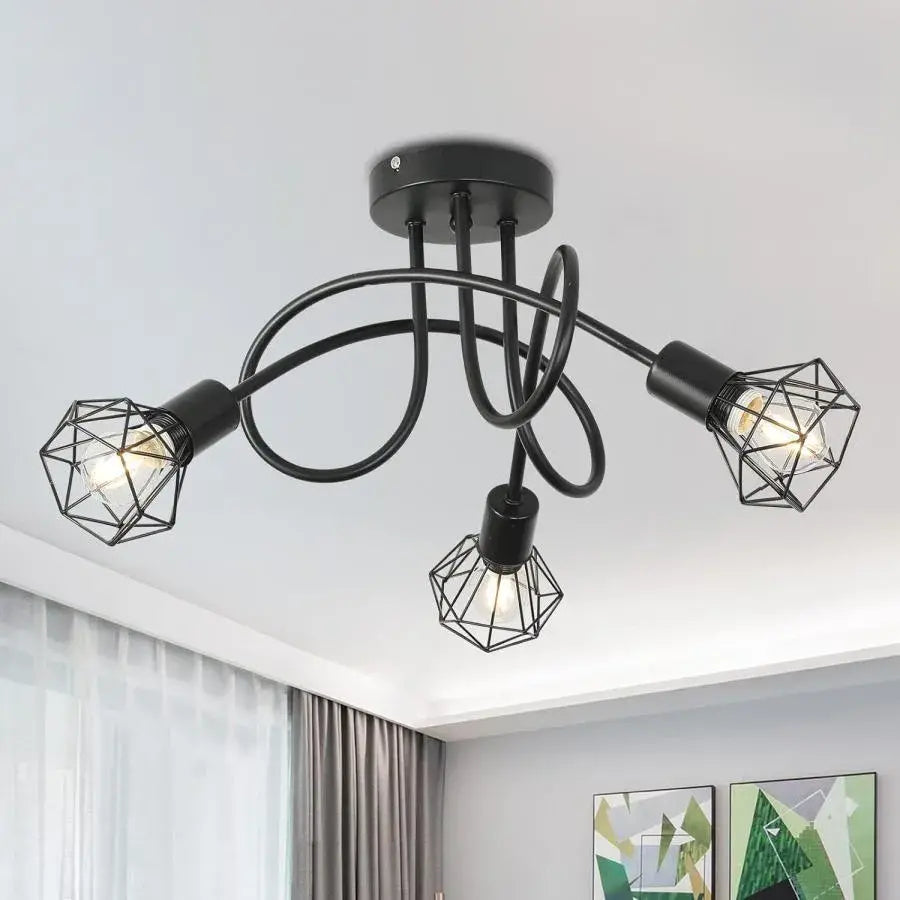 Shion Chandelier 3*E27, Black, Metal