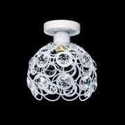 Vera Chandelier, 1*E27, White, Metal and Crystal