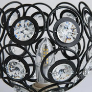 Vera Chandelier, 1*E27, Black, Metal and Crystal