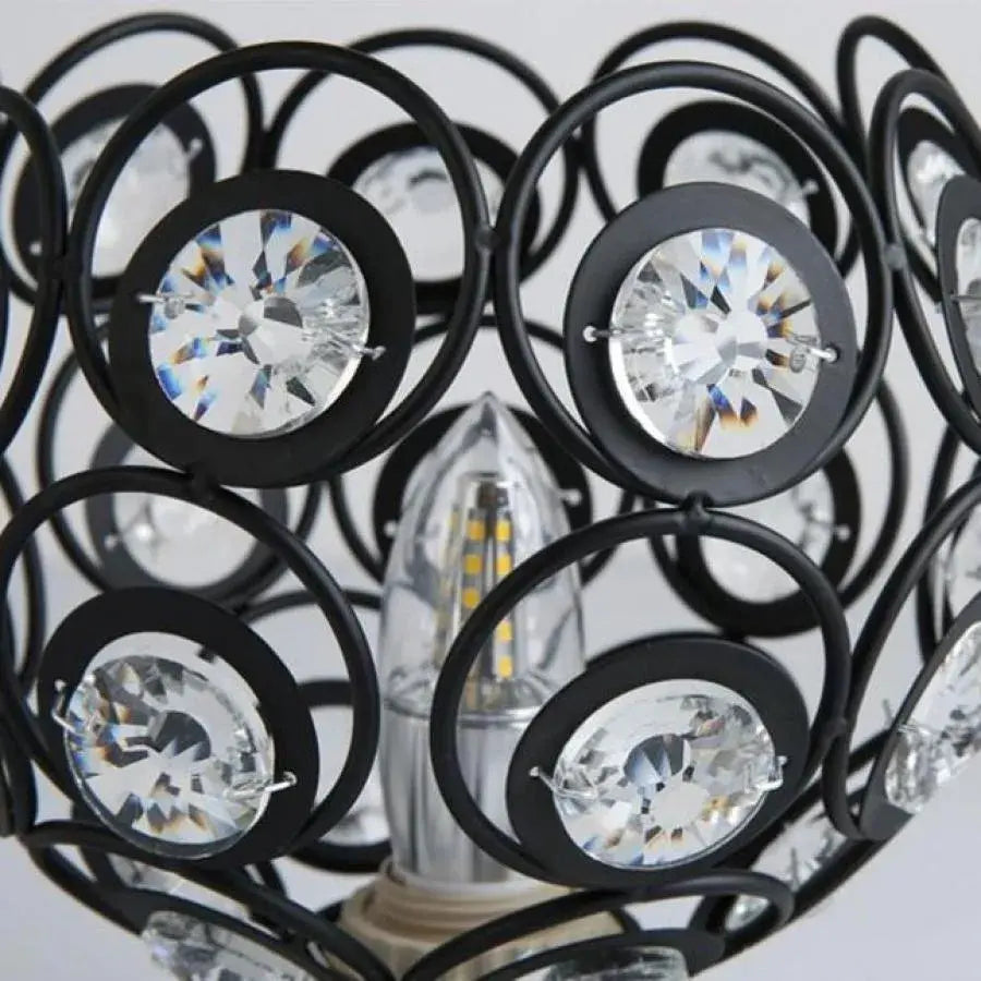 Vera Chandelier, 1*E27, Black, Metal and Crystal