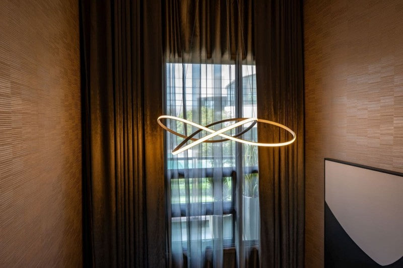 mirror mounted in the hallway