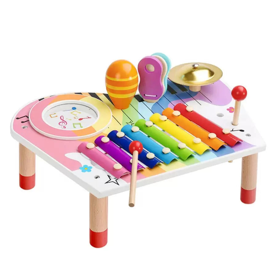 Kidus Percussion Activity Table with Musical Instruments and Xylophone