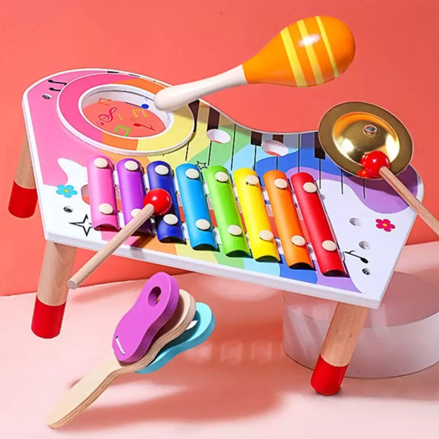 Kidus Percussion Activity Table with Musical Instruments and Xylophone