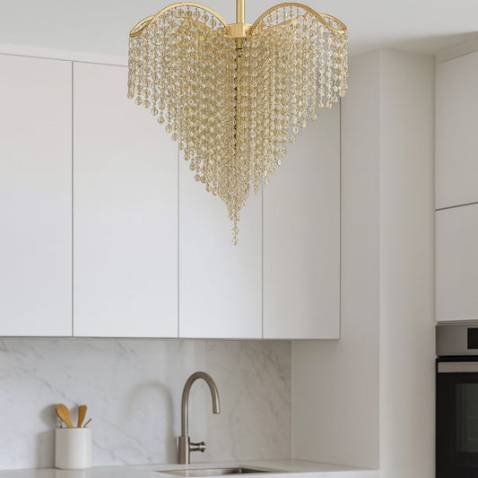 Crystal Chandelier CONWY Eleganza, 4xE27, Diameter 47cm, Gold