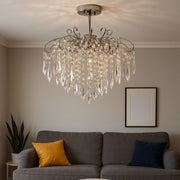 EGO Crystal Chandelier 5x E27, Diameter 47cm, Glossy Chrome