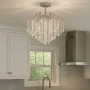 EGO Crystal Chandelier 5x E27, Diameter 47cm, Glossy Chrome