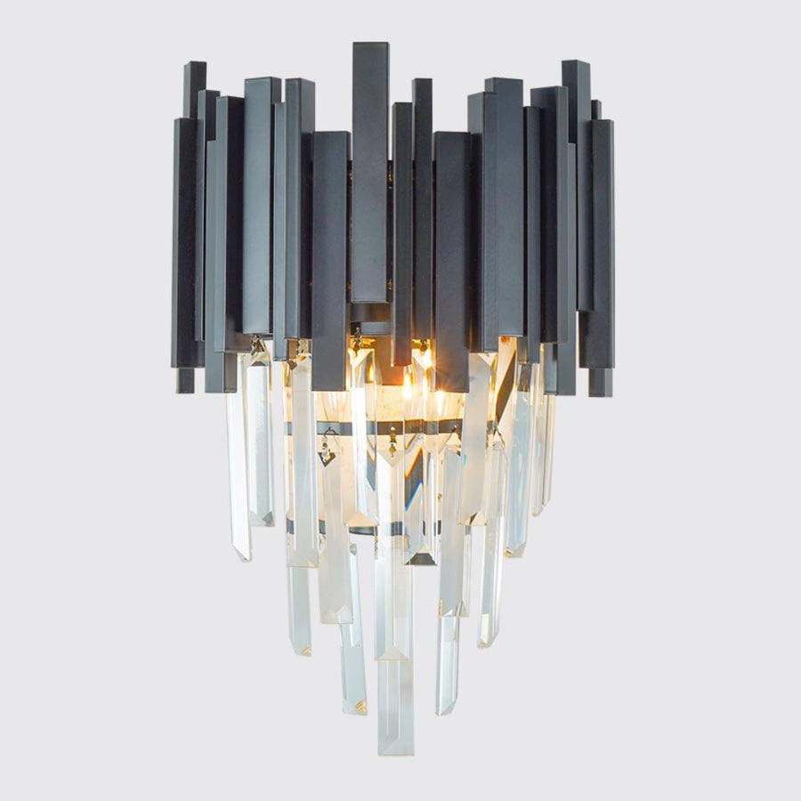 BLOIS Piccolo Crystal Chandelier Light, 2xE14, Black