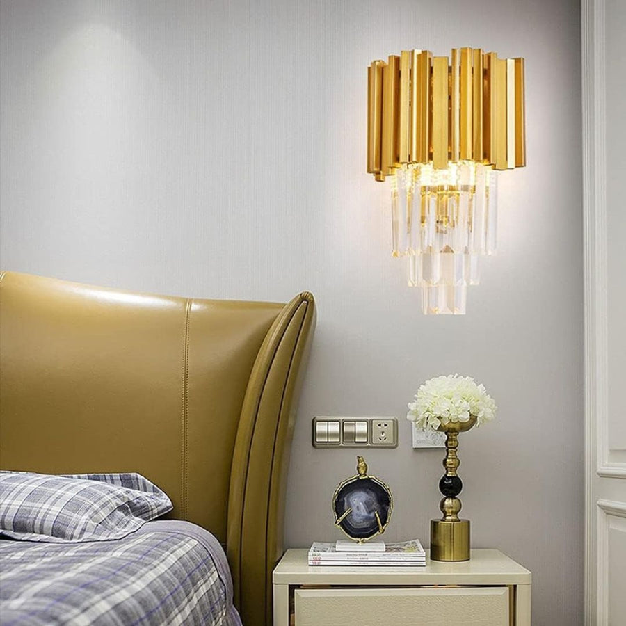 BLOIS Piccolo Crystal Chandelier Light, 2xE14, Gold