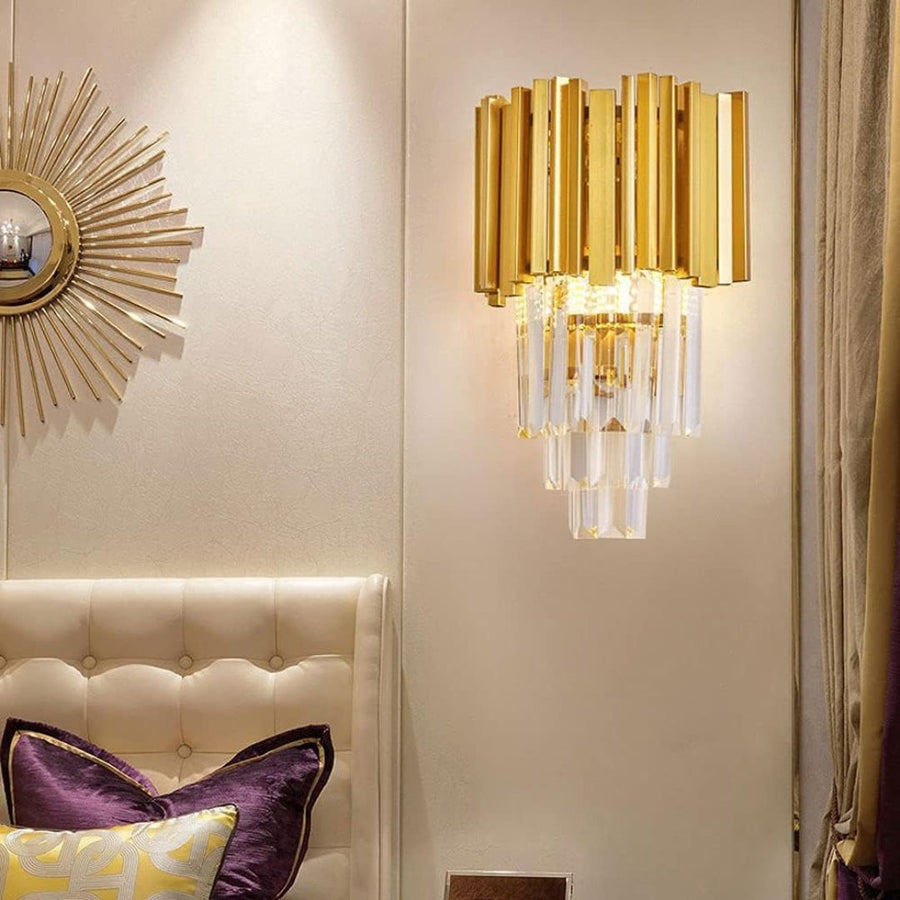 BLOIS Piccolo Crystal Chandelier Light, 2xE14, Gold