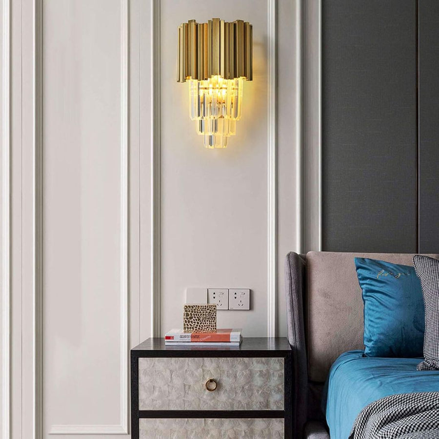 BLOIS Piccolo Crystal Chandelier Light, 2xE14, Gold