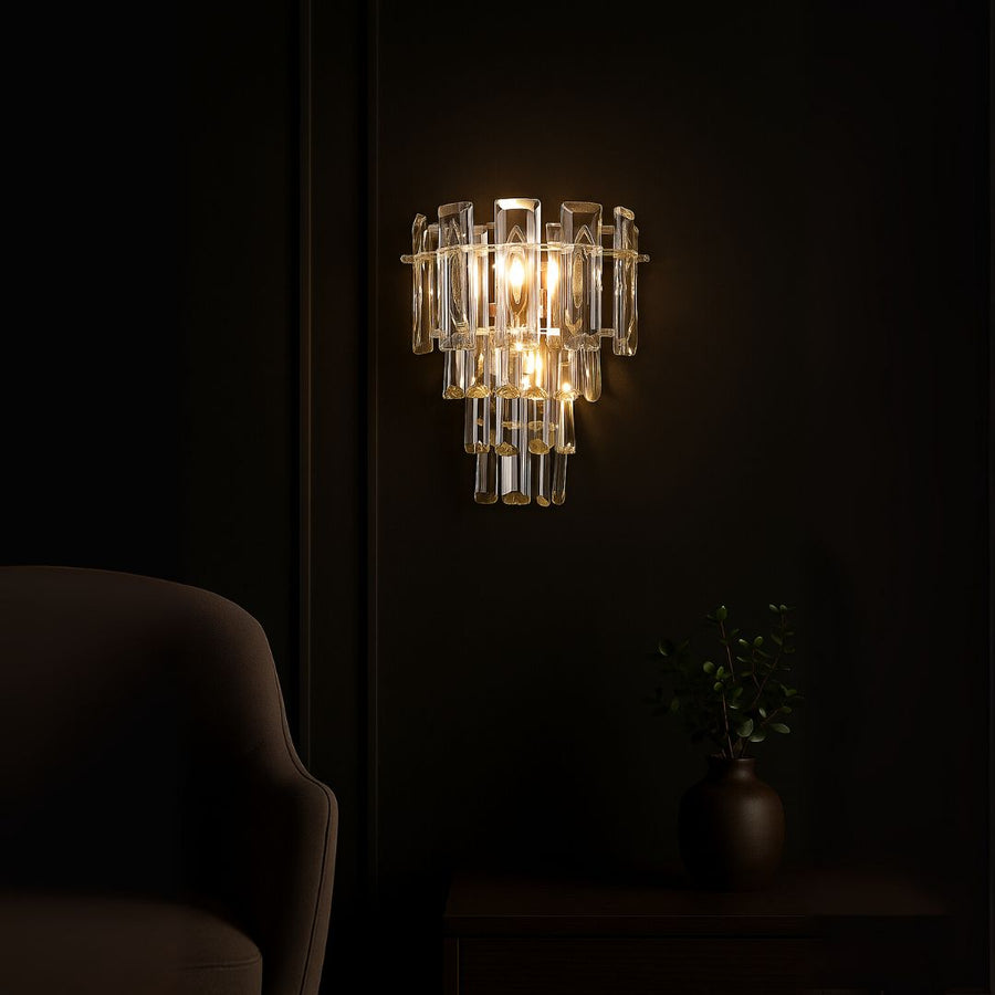 Crystal BELMONTE wall lamp, 3x E14, Transparent