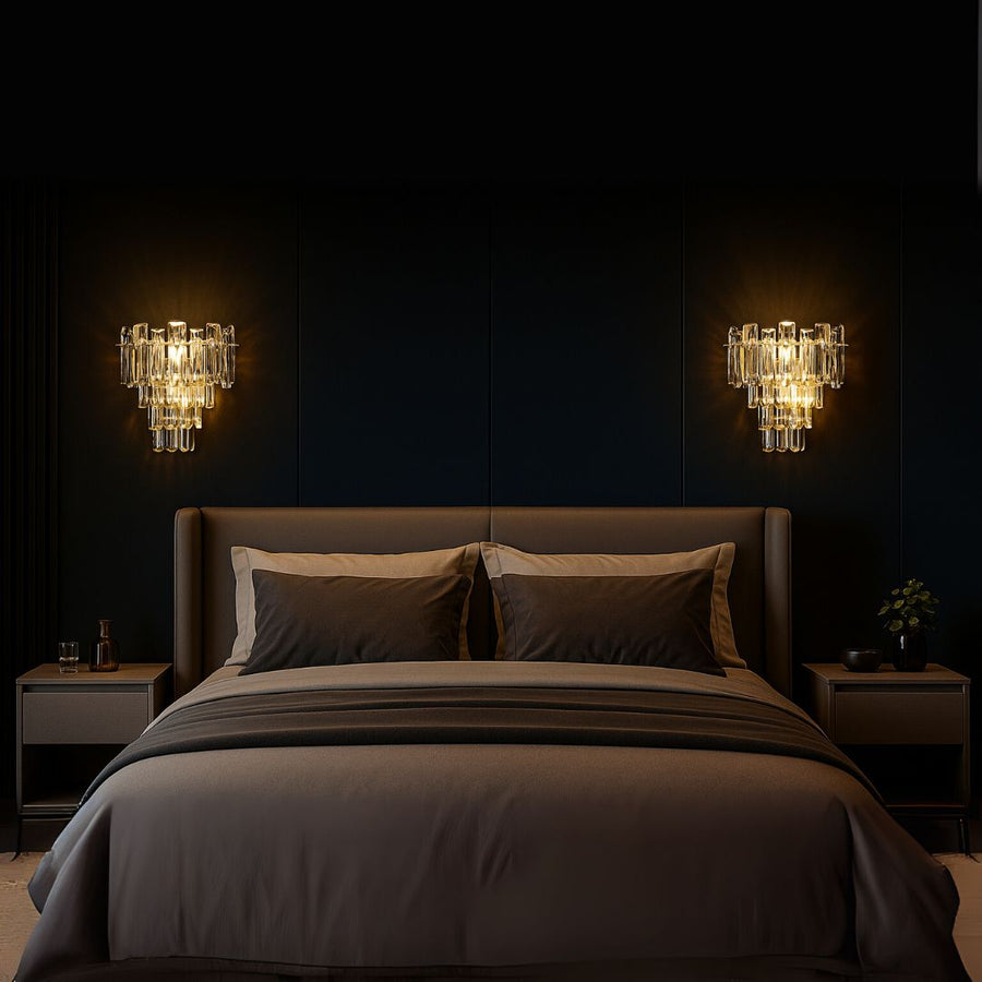 Crystal BELMONTE wall lamp, 3x E14, Transparent