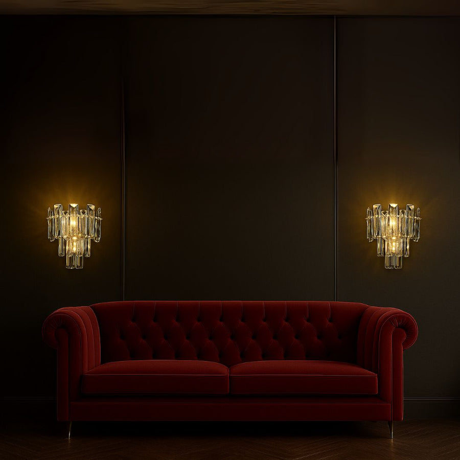 Crystal BELMONTE wall lamp, 3x E14, Transparent