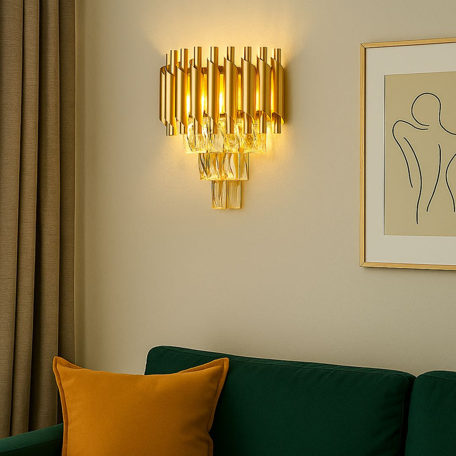 VERSAILLES Piccolo Crystal Chandelier Light, 2xE14, Gold