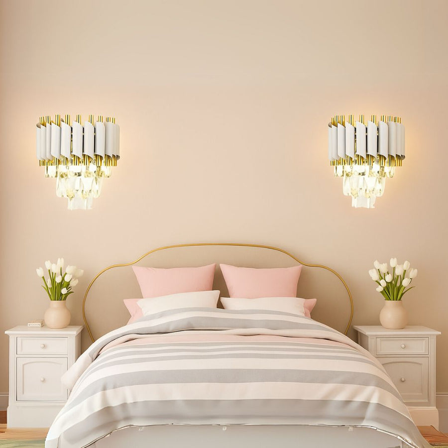 VERSAILLES Piccolo Crystal Chandelier Light, 2xE14, White