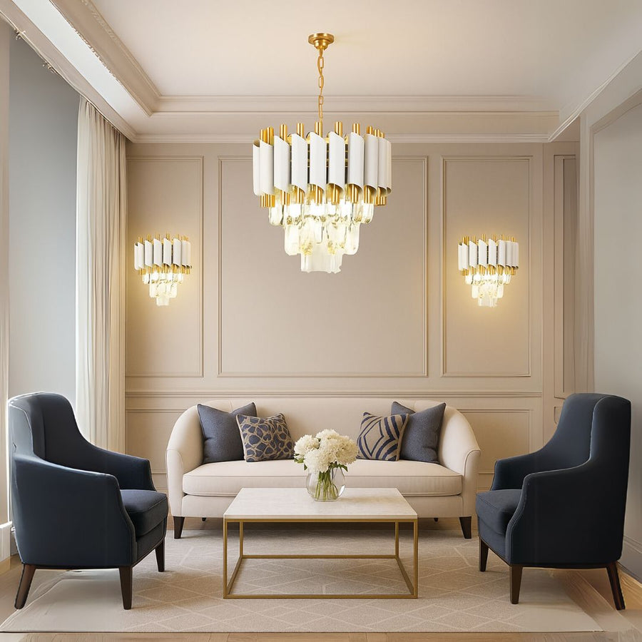 VERSAILLES Piccolo Crystal Chandelier Light, 2xE14, White