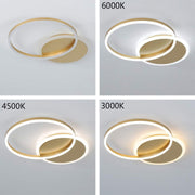 Dario LED Chandelier, 2 Circles, 47W, Cold/Warm/Neutral Light, Gold