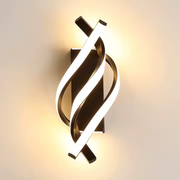 LED Wall Lamp Ray 20W Wavy Cold/Warm/Neutral Light Metal and Black SIlicone