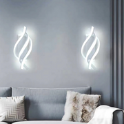 Reid 20W LED Wall Lamp Wavy Cold/Warm/Neutral Light Metal and White SIlicon