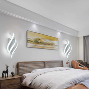 Reid 20W LED Wall Lamp Wavy Cold/Warm/Neutral Light Metal and White SIlicon