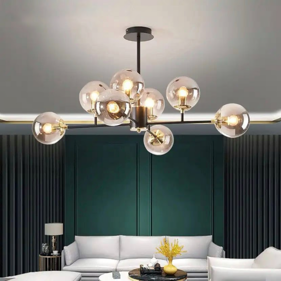 Jermija Chandelier 8x E27 Gold Black