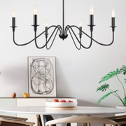 AVANT Metallic Chandelier, Pendant type with arms, Round, 6xE14, Black