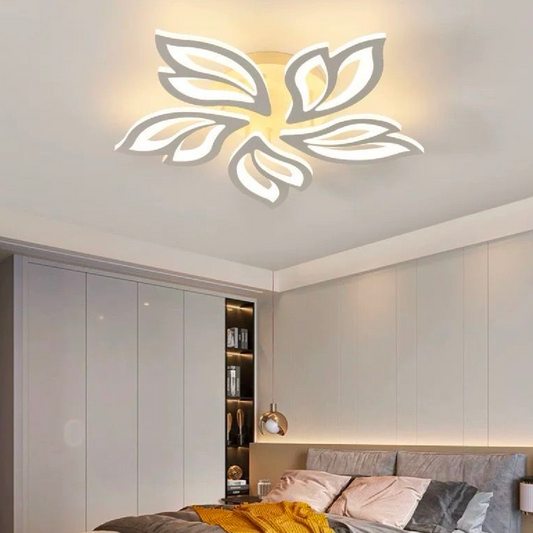 LED chandelier with remote control LILY 75W, 5 Elements, Cold/Warm/Neutral light, Dimmable, White