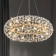 MINUET Crystal Chandelier 12x G9, Diameter 60cm, Shiny Gold, Adjustable Height